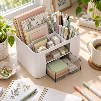 Pen Organizer With 2 Drawer