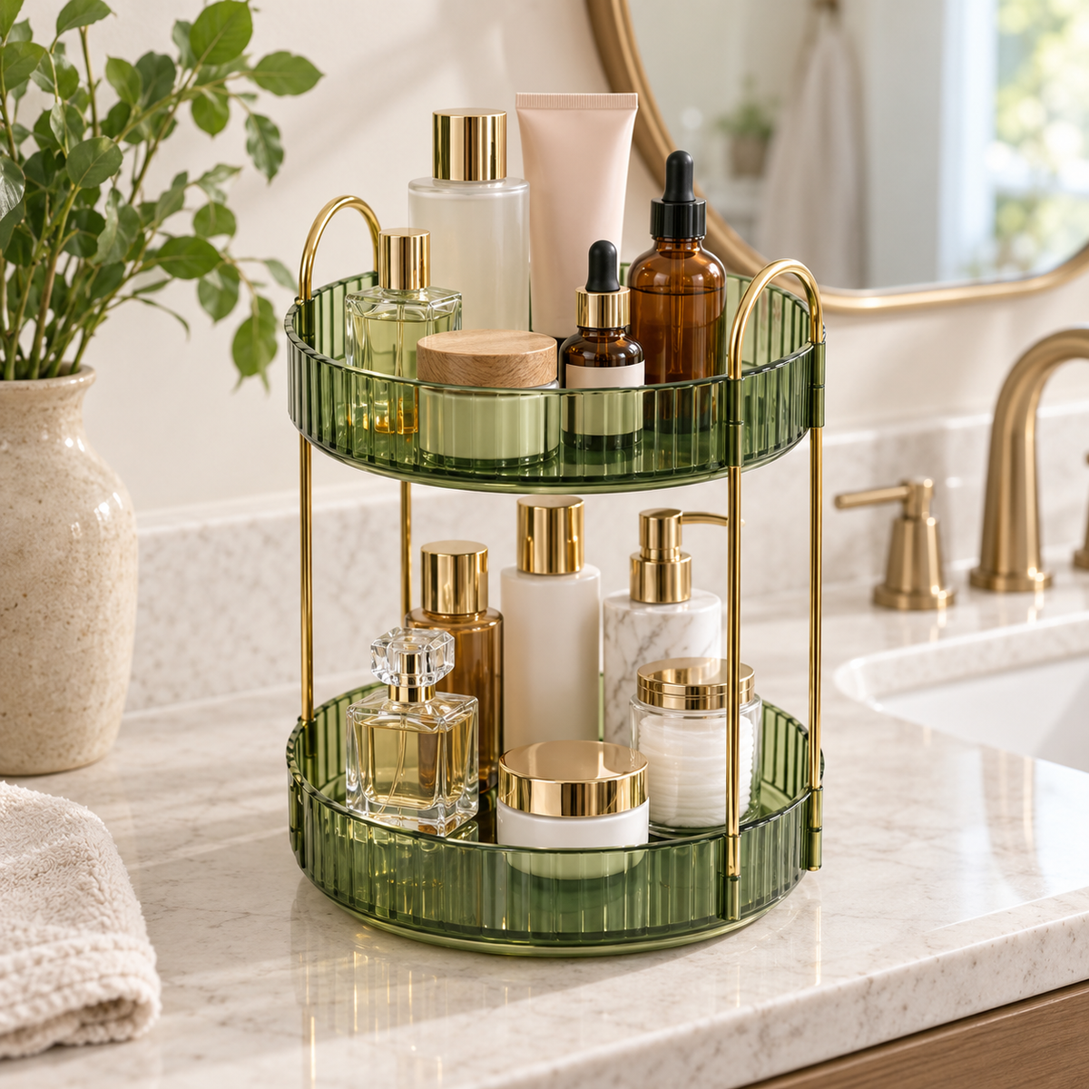360 Rotating Makeup Organizer For Vanity