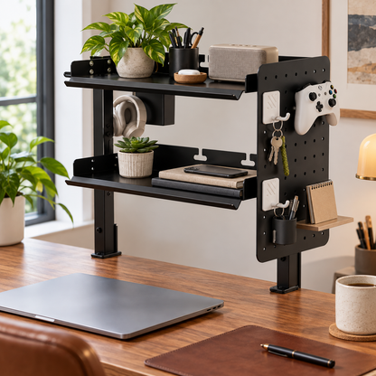 Metal Clamp On Desk Shelf